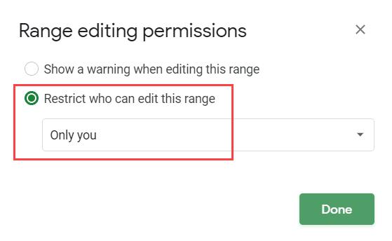Cách khóa các ô trong Google Sheets 